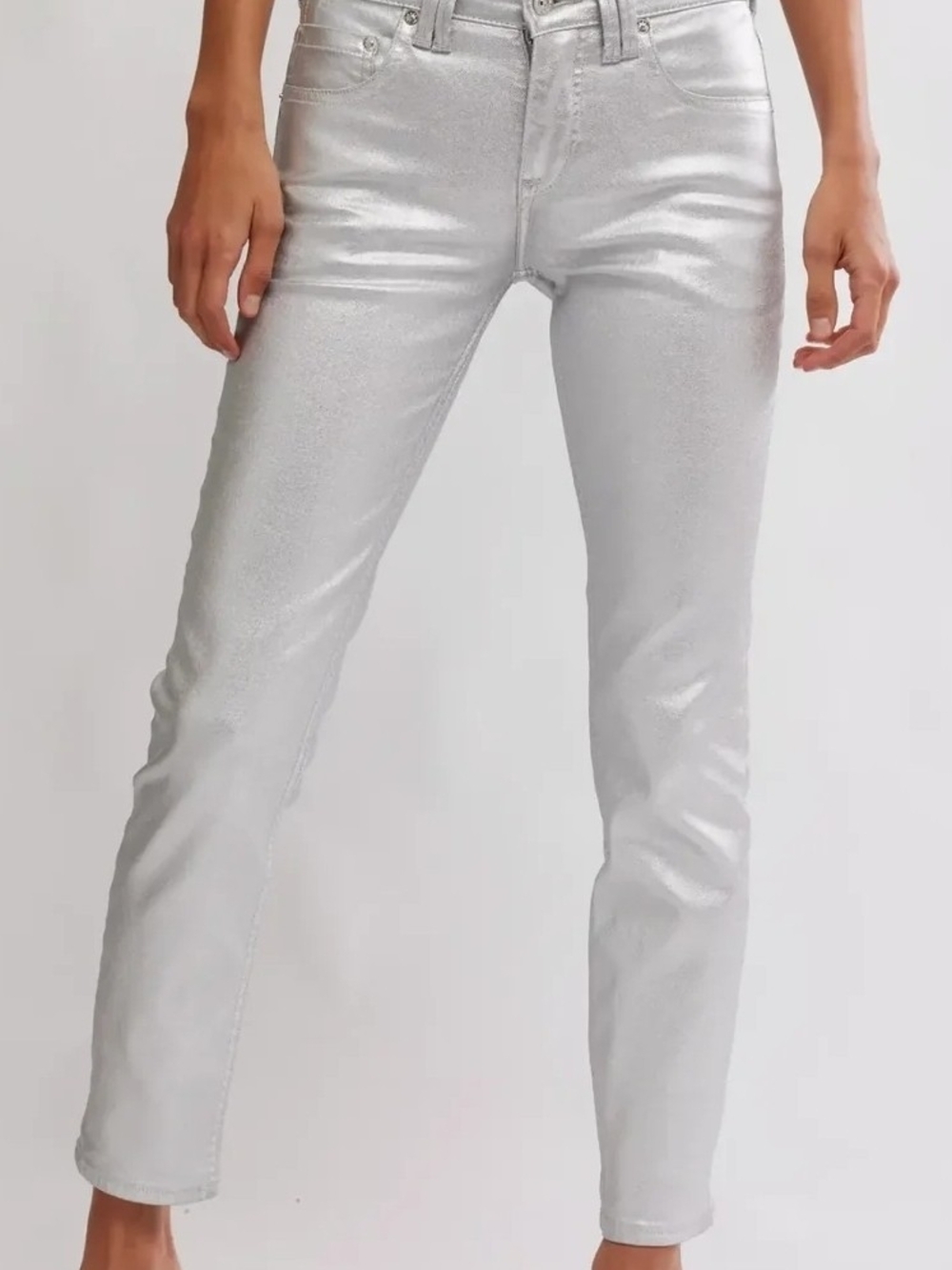Free People We The Free Oracle Metallic Pants Divine Size 27